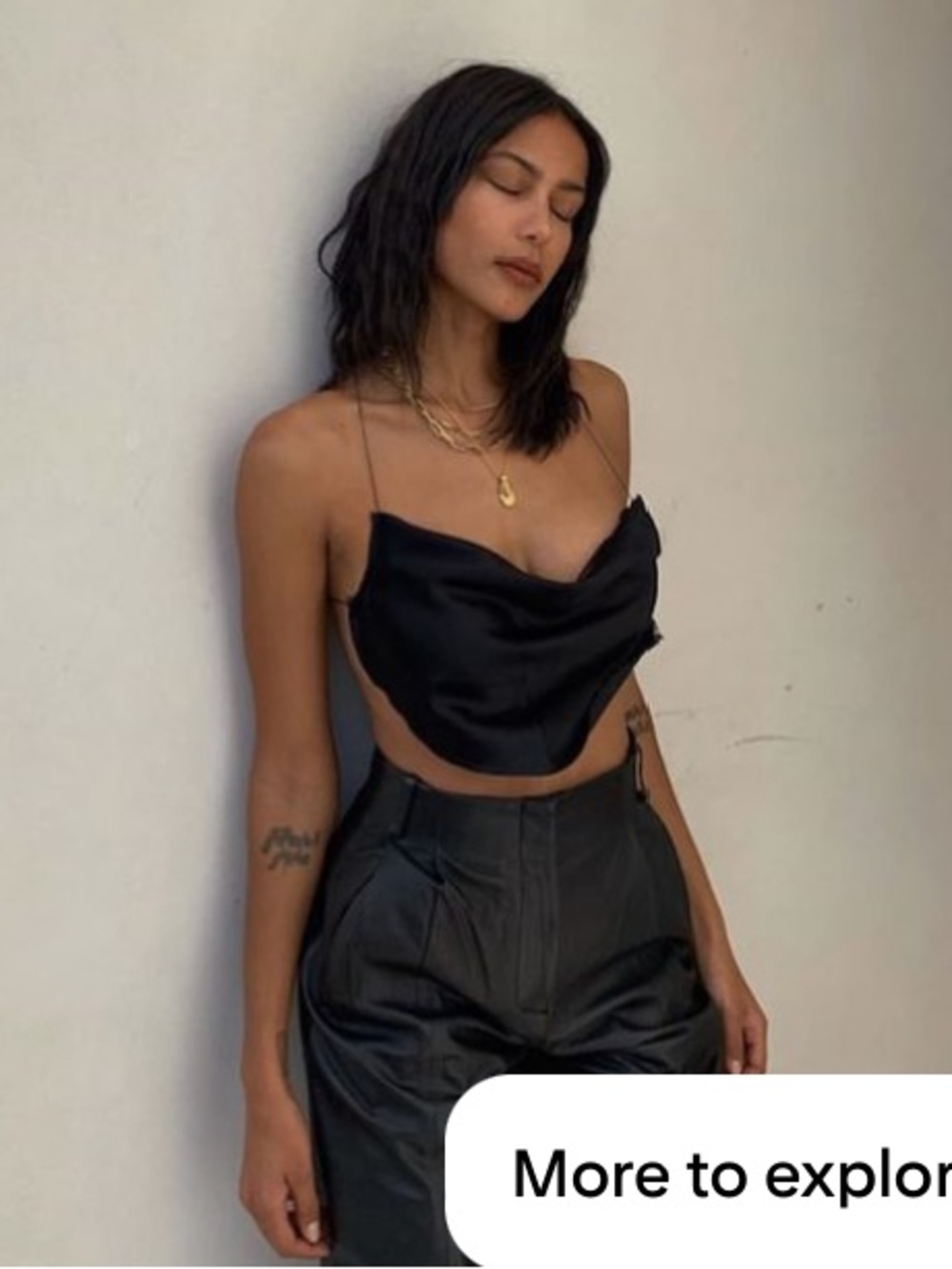 Are You Am I Catli Silk Charmeuse Cowl Bandeau Cami Top S